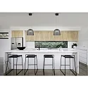 Helestra pendant luminaire ODA with shade IP20, black chrome dimmable