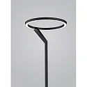 Helestra floor lamp ELARA with cord dimmer, ring shape IP20, black matt dimmable