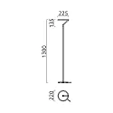 Helestra floor lamp ELARA with cord dimmer, ring shape IP20, gold, black matt dimmable