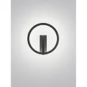 Helestra wall luminaire ELARA ring shape IP20, black matt dimmable
