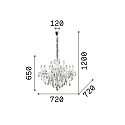 Chandelier FLORIAN SP12, 12 flames, E14, chrome