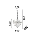 Chandelier FLORIAN SP6, 6 flames, E14
