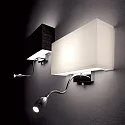 Ideal Lux Wall luminaire HOTEL AP2, 2 flames, 1xE27 and 1xLED, white