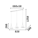Ideal Lux Pendant luminaire COCKTAIL SB3 SMALL, 3 flames, E14, white