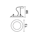 Ideal Lux Recessed light JAZZ, IP20, Ø 7.3cm, GU10 max. 50W, burnished