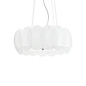 Pendant luminaire OVALINO SP8, 8 flames, E27, white
