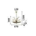 Ideal Lux Chandelier CHALET SP6, 6 flames, E14, beige