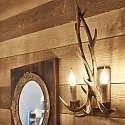 Ideal Lux Wall luminaire CHALET AP2, 2 flames, E14, beige