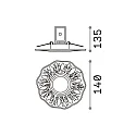 Ideal Lux Recssed light for ceilings POLKA, with plaster-decoration, IP20, GU10 max. 50W, matt white