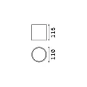 Ideal Lux Outdoor luminaire GUN PL1 Ceiling luminaire, 1 flame, GU10, 28W, black