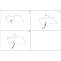 Ceiling canopy for Pendant luminaires, 3-fold, long, white