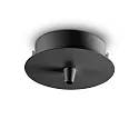 Ceiling canopy for Pendant luminaires, 1-fold, ROUND, black
