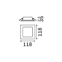 Ideal Lux LED recessed area light GROOVE SQUARE, IP20, 11.8cm, 10W 3000K 890lm 110°, white
