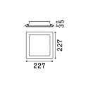 Ideal Lux LED recessed area light GROOVE SQUARE, IP20, 22.7cm, 30W 3000K 2450lm 110°, white
