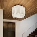 Ceiling luminaire COMPO, 10 flames, Ø 73.5cm, E27, smoked glass / chrome