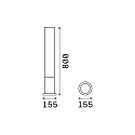 Ideal Lux Outdoor floor luminaire EDO OUTDOOR ROUND, IP44, height 80cm, GX53 max. 15W, white