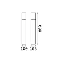 Ideal Lux Outdoor floor luminaire PULSAR, IP44, height 80cm, E27 max. 42W, anthracite