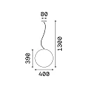 Ideal Lux Outdoor pendant luminaire SOLE MEDIUM, IP44, Ø 40cm, E27, plastic