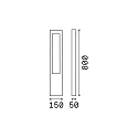 Ideal Lux Outdoor floor luminaire VEGA, height 80cm, G9, aluminium / tempered glass, grey