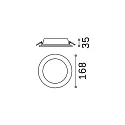 Ideal Lux Recessed LED floodlight GROOVE ROUND, IP20, Ø 16.8cm, 20W 4000K 1750lm 110°, white