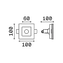 Ideal Lux Recessed luminaire SAMBA SQUARE, IP20, GU10, paintable plaster, opening 6 x 6cm