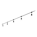 Ideal Lux Outdoor fairy lights FIESTA, IP44, 5x E27, lenght 303cm, with plug and coupling, black
