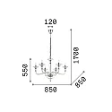 Chandelier DANIELI, 6 flames, Ø 85cm, E14