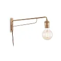 Wall luminaire TRIUMPH AP1, 1 flame, E27, with switch and fabric coated cable, antique brass