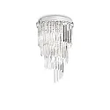 Ceiling luminaire CARLTON, 8 flames, E14, Ø 40cm, E14, with octagon chains and chrystal rods, chrome