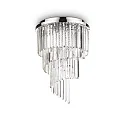 Ceiling luminaire CARLTON, 12 flames, Ø 50cm, E14, with octagon chains and chrystal rods, chrome