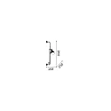 Ideal Lux Wall luminaire SHOWER, height 89cm, E27, with adjustable hinge, cable with switch , matt black