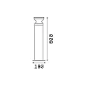 Ideal Lux Outdoor floor luminaire TORRE BIG, IP44, height 60cm, E27, matt black / opal