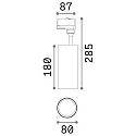 Ideal Lux LED 3-phase track spot SMILE  CRi >90, UGR <19, 20W_CRi >90, 3000K 24°, white
