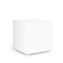Outdoor floor luminaire LUNA, IP44, E27, cable with plug and earth spike, 50cm cube, opal