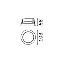 LED recessed spot BASIC ACCENT, IP44, Ø 10.3cm, 10W 3000K 1000lm 45°, matt white