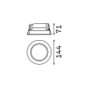 LED recessed spot BASIC WIDE, IP44, Ø 14.4cm, 15W 3000K 1500lm 87°, matt white