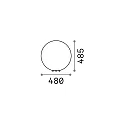 Outdoor ball luminaire DORIS, IP44, E27 max. 60W, plastic in granite look, Ø 48cm