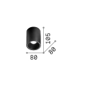 LED ceiling luminaire NITRO ROUND, 10W 3000K 900lm, black
