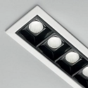 LED ceiling luminaire LIKA TRIM, recessed mounting, lenght 14.6cm, 10W 3000K 1100lm 29°, white / black
