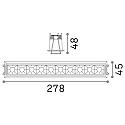 LED ceiling luminaire LIKA TRIM, recessed mounting, lenght 27.8cm, 20W 3000K 2200lm 29°, white / black