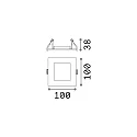 Ideal Lux Spring clip mountiung frame for LED recessed spot DYNAMIC, square, 10 x 10cm, white