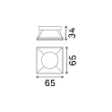 Reflector for LED recessed spot DYNAMIC, SQUARE, symmetric, fixed, black
