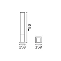 Ideal Lux Outdoor floor luminaire EDO OUTDOOR SQUARE, IP44, height 79cm, GX53 max. 15W, coffee brown