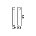 Ideal Lux Outdoor floor luminaire SIRIO BIG, IP44, 80cm, 2x G9, aluminium / pyrex glass, coffee brown
