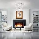 Ceiling luminaire CARLTON, 12 flames, Ø 50cm, E14, with octagon chains and chrystal rods
