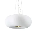 Pendant luminaire ARIZONA, 5 flames, Ø 50cm, incl. 5x GX53 3000K, satined brass / white