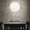 Ideal Lux Pendant luminaire CARTA SP1, E27, matt white metal / shade in paper look, Ø 50cm