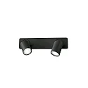 Wall / Ceiling luminaire RUDY, 2 flames, incl. GU10 7W 3000K, adjustable, black