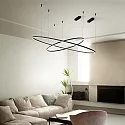 LED pendant luminaire ORACLE SLIM, Ø 90cm, 48W 3000K 3000lm, black