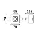 Ideal Lux Recessed luminaire SAMBA SQUARE, IP20, GU10, paintable plaster, opening 5.5 x 5.5cm